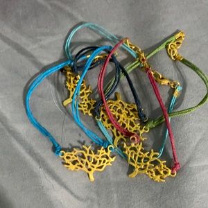 Thread Bracelets with Tree Charm